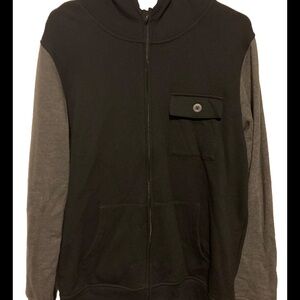 American Rag Black and Gray Zip-Up Hoodie